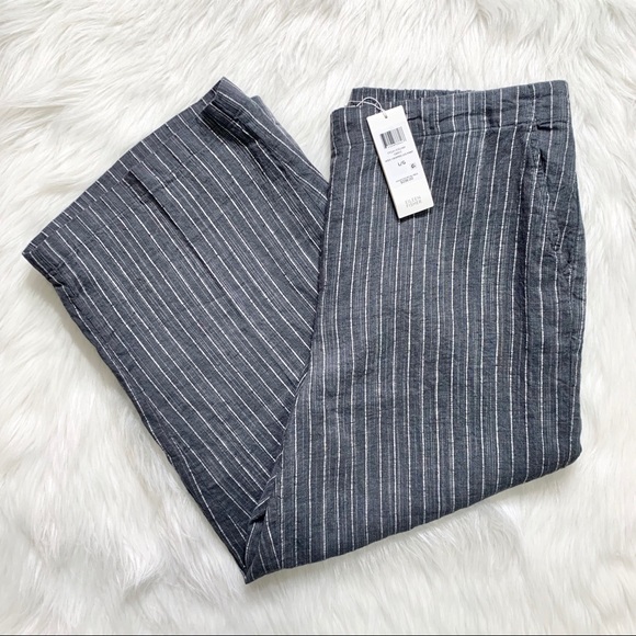 SOLD-NWT Eileen Fisher Linen Pinstripe Pants - Picture 2 of 8